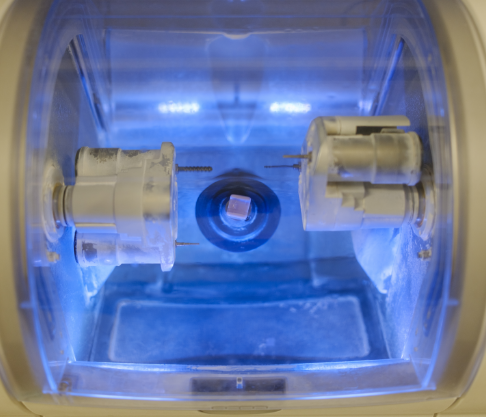 CEREC crown about to be milled