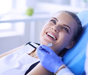 woman smiling during consultation in Mankato