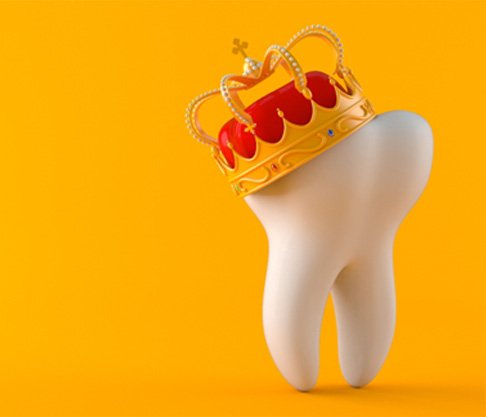 Tooth wearing a crown