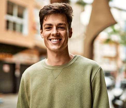 young man smiling