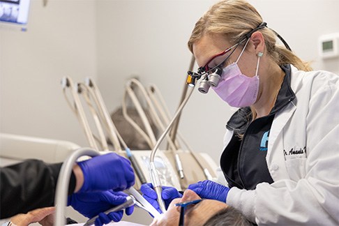 Doctor Hyland smiling in the dental office