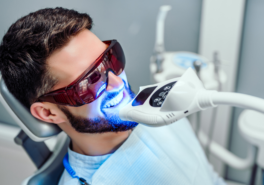 Man getting dental whitening